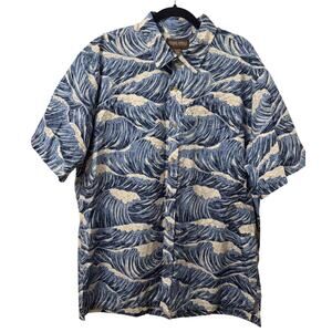 Cooke Street Hawaiian XXL Blue Wave Mens Aloha Short Sleeve Collar Cotton New